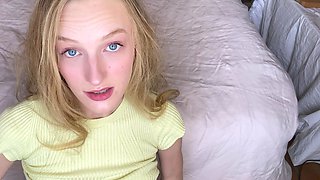 Blonde teen home alone masturbating