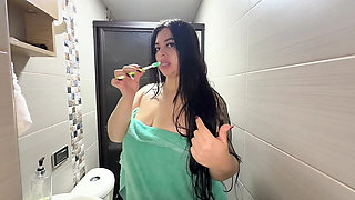 Stepbrother fucks my tight ass in the bathroom - Antonella Jones