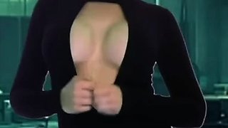 Big Boobed Blonde Masturbates With A Dildo In The Bathroom