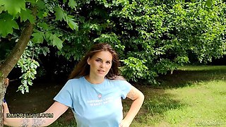 Teen Taylee Wood with Huge Natural Tits Takes Double Creampie from Stepdad & Stepson