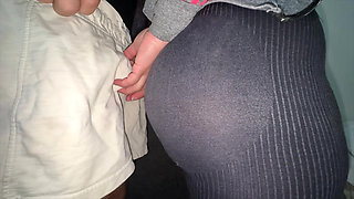 Big-assed Girl Grabs a Stranger's Cock in the Store