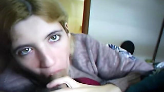 Young Blonde with Sucks Cock with Love and Gets a Cumshot in the End