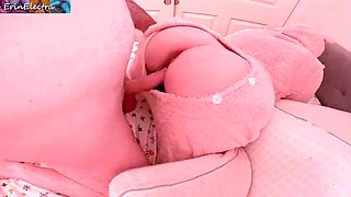Step Brother Fucks Stepsister Before Halloween Trick or Treat - Big Natural Tits, Cum in Mouth, POV