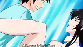 Busty anime MILF fucks a schoolboy gamer - Uncensored Scene