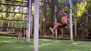 LunaBigBooty Dominates Pulldowns in Outdoor Yoga Full-Body Workout