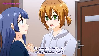 Blue haired anime beauty finally surrenders and gets filled