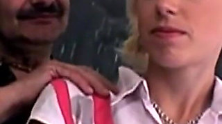 Threesomes with Young College Girl Fuck with Old Professors