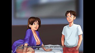Horny MILF wants to get cum from her collagen tits all day - Summertime Saga