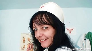 Filthy old milf nurse got nice big tits under latex