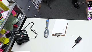 Submissive thief gets covered in officer's cum