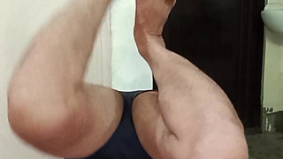Naughty Wife Blowjob To Husband When He Doing Yoga and Cum Slowing on His Face