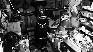 Sexy slender amateur babe in latex get tied up and gagged