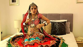 Charming Indian College Girl Jasmine In Gujarati Garba Dress