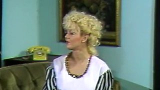 Fine hot lean blonde classic babe in sexy lingerie fucks on the couch