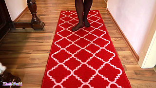 Asmr Nylon Walking on Carpet - Sheer Stockings Feet and Soft Footstep Sounds