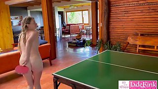 Amateur Teen Takes All in Real Strip Ping Pong – Hard Doggy Finish