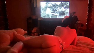 Cute curly brunette solo webcam masturbation