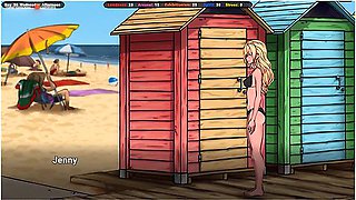 Honey Moon In The Lustful Landlord Sniffs Her Panties Under Her Skirt, Jerks Off And Cums On Her Shoes