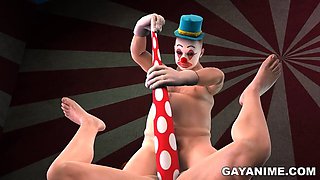 fat cartoon ass fucking clown hot and horny stud muscle 3d