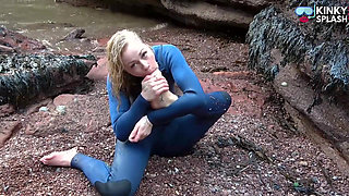 Salty Wetsuit Toe Sucking Slut