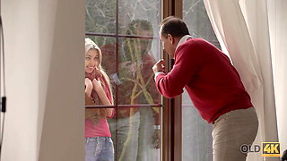 OLD4K. Good-looking teen wasn't against sex with handsome...