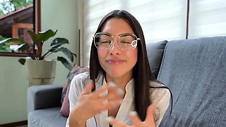 Blonde babe britney braces solo dildo masturbation