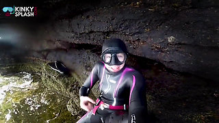 Neoprene Wetsuit & Dive Mask Masturbation by the Sea