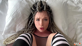 Beautiful Informal Girl with Dreadlocks and Piercings Deepthroats, Rough Fucks and Cum Swallows