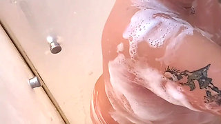 Big Belly BBW Shower Time Fun: Saggy Tits, Amazing Big Booty & Wet Curvy Body