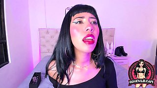 Passionate Emo Honey with Penetrates Taunts in Cut-Out Undergarments