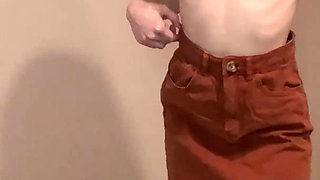 Trying on My College Short Skirts with Showing Stuff Under My Skirt