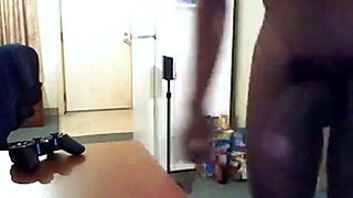 Big Black Cock Blows a Huge Load